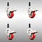Service Caster 3 Inch 316SS Red Poly Swivel 7/8 Inch Expanding Stem Caster Set Lock Brake SCC-SS316TTLEX20S314-PPUB-RED-78-4 - alternate 4